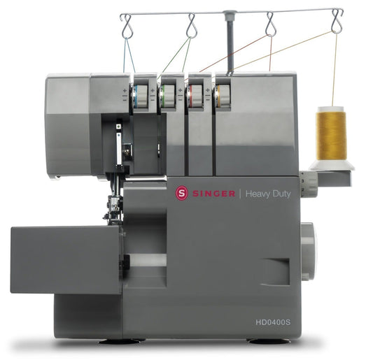 Singer HD0405S Heavy Duty Overlocker, 2/3/4 thread configuration, large cutting blade, fast and efficient overlocker - New 2025 model