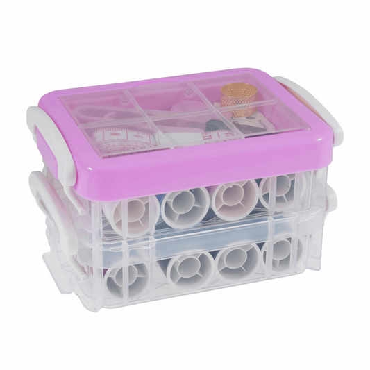 2 Tier Sewing Box Kit (includes 16 reels of thread)